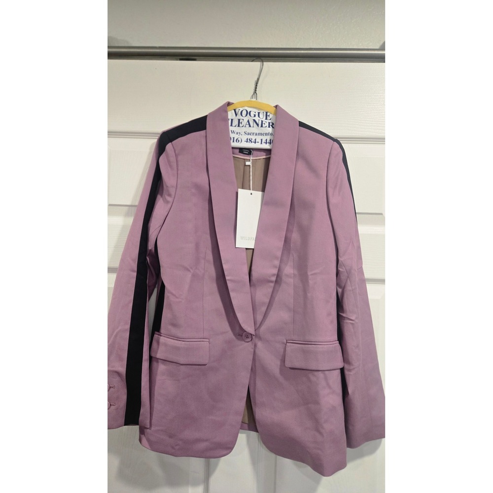 Wildfang The Empower Tuxedo Blazer Purple Black Side Stripe Medium NWT